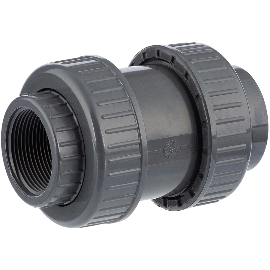 PVC-U non-return valve <b>ball solvent socket x female thread