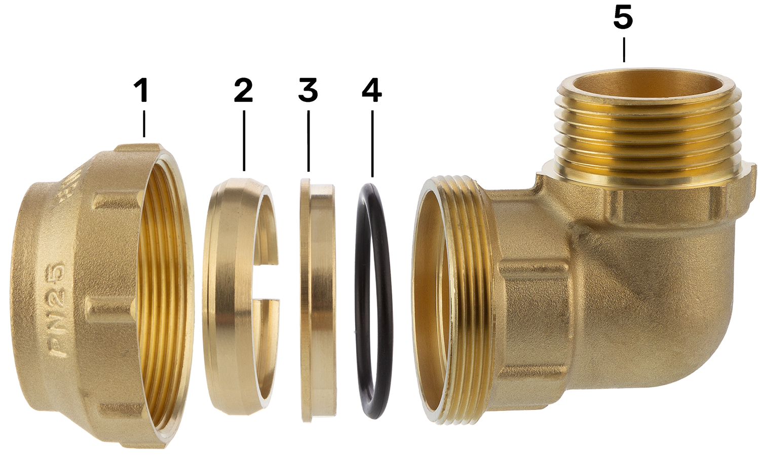 Messing Klemmfitting für PE-Rohr