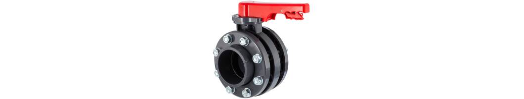  Butterfly valve with snap-in single-handed...