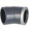 PVC-U Winkel 45° Klebemuffe x Innengewinde mit V2A Edelstahlring