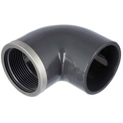PVC-U Winkel 90&deg;, Klebemuffe x Innengewinde verst&auml;rkt