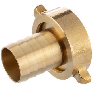 Brass hose nozzle with female thread and nut