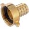 Brass hose nozzle with female thread and nut