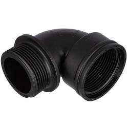Winkel 90&deg; PP Schwarz Innengewinde x Aussengewinde