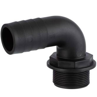 PP hose nozzle 90°, external thread x nozzle