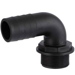 PP hose nozzle 90&deg;, external thread x nozzle