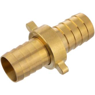 Brass hose nozzle union with flat gasket