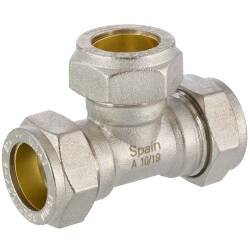 Brass T-piece 90&deg; triple clamp