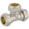 Brass T-piece 90° triple clamp