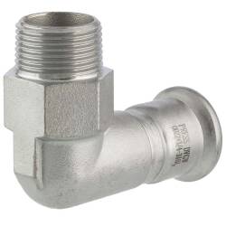 Stainless steel V4A press fitting M-contour 90&deg; transition angle, press socket x external thread