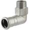 Stainless steel V4A press fitting M-contour 90° transition angle, press socket x external thread