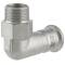 Stainless steel V4A press fitting M-contour 90° transition angle, press socket x external thread