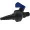 PVC-U laboratory ball valve, male thread x stepped nozzle 1/4" x 7 - 15mm
