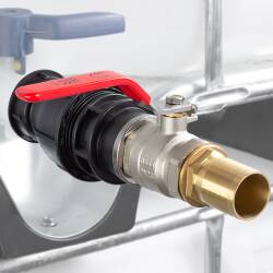 IBC container coupling S60*6 with brass ball valve and hose nozzle
