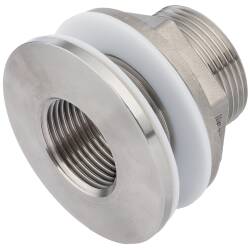 Stainless steel V4A tank connector feedthrough female x male thread