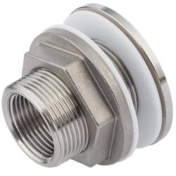 Stainless steel V4A tank connector feedthrough female x male thread