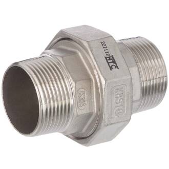 Edelstahl V4A Verschraubung flach dichtend 2fach Aussengewinde