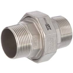 Edelstahl V4A Verschraubung flach dichtend 2fach Aussengewinde
