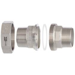 Edelstahl V4A Verschraubung flach dichtend 2fach Aussengewinde