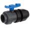 Valvola a sfera a 2 vie in PVC-U e HDPE con manicotto a incollare x raccordo a compressione in PP per tubi in PE