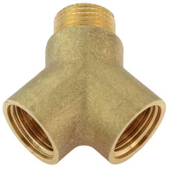 Brass Y-piece 2-way female x male thread
