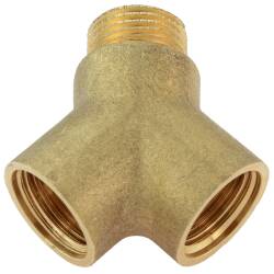 Raccordo a Y filetto femmina/maschio in ottone F/M/M