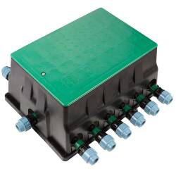 Valve shaft distributor, distribution station