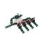 Valve shaft distributor, distributor station inlet without compression fitting, 4 outlets without compression fitting