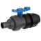 Valvola a sfera a 2 vie in PVC-U e HDPE con portagomma e raccordo a compressione in PP per tubi in PE