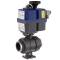 U-PVC 2 way ball valve PTFE with electrical actuator normally closed - female thread 1 1/2", 24-240 AC/DC