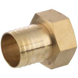 Brass hose nozzle, female thread x hose nozzle