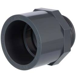 Adattatore solvente maschio/femmina in U-PVC, filetto maschio con O-ring