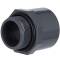 Adattatore solvente maschio/femmina in U-PVC, filetto maschio con O-ring