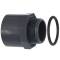 Adattatore solvente maschio/femmina in U-PVC, filetto maschio con O-ring