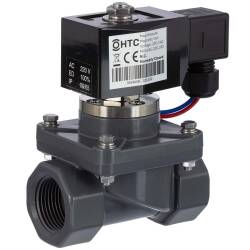 HTC PVC-U solenoid valve 220V AC, 2-way female thread