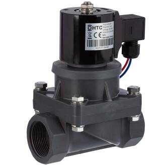 HTC PVC-U solenoid valve 24V DC, 2-way female thread
