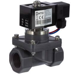 HTC PVC-U solenoid valve 24V DC, 2-way female thread