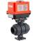 HTC© PVC-U 2Wege Kugelhahn PTFE mit elektrischem Stellantrieb - 2fach Klebemuffe 40mm